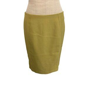 Vintage Y2K Halogen Womens Pencil Skirt Size 8 Olive Green Polyester Blend